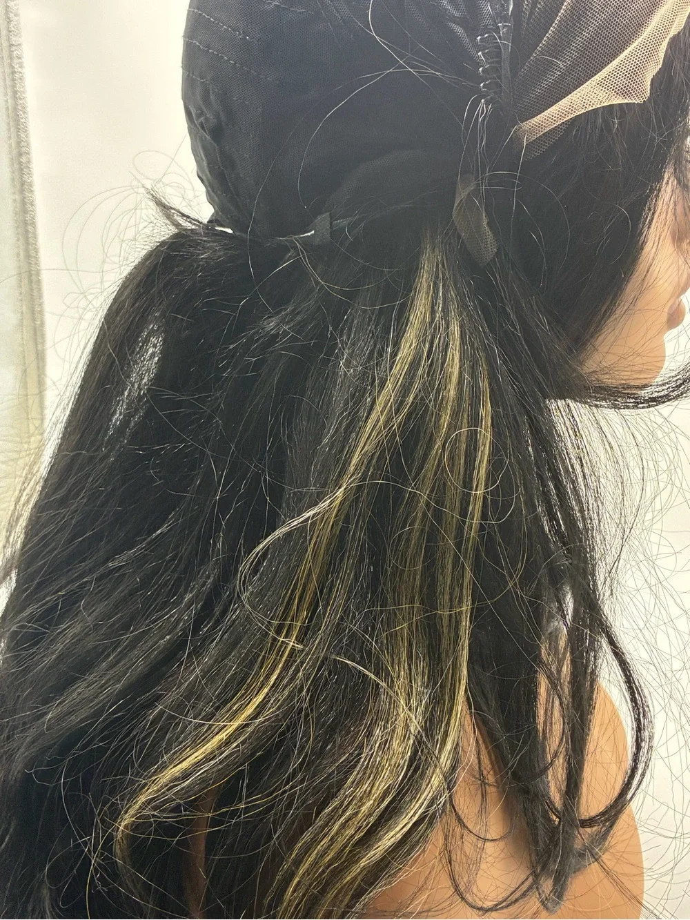 Black Long Wavy Lace Front Wig - Women Hair. Synthetic